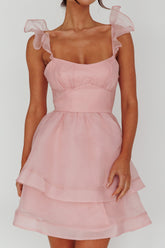 I've Got Sunshine Ruffle Strap Mini Dress Blush